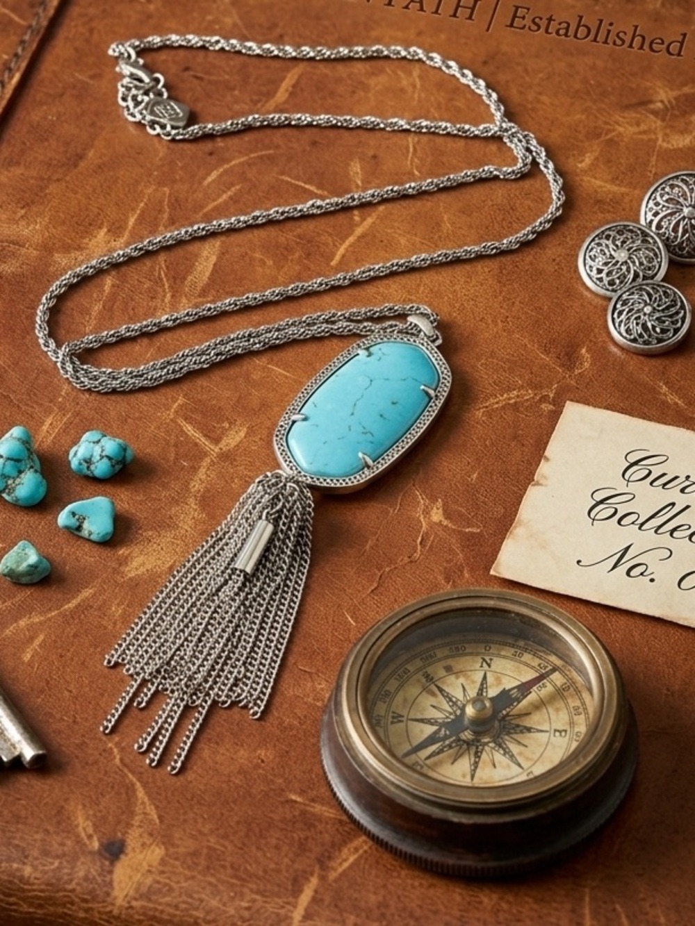 Kendra Scott Rayne Necklace Turquoise & Silver 2040